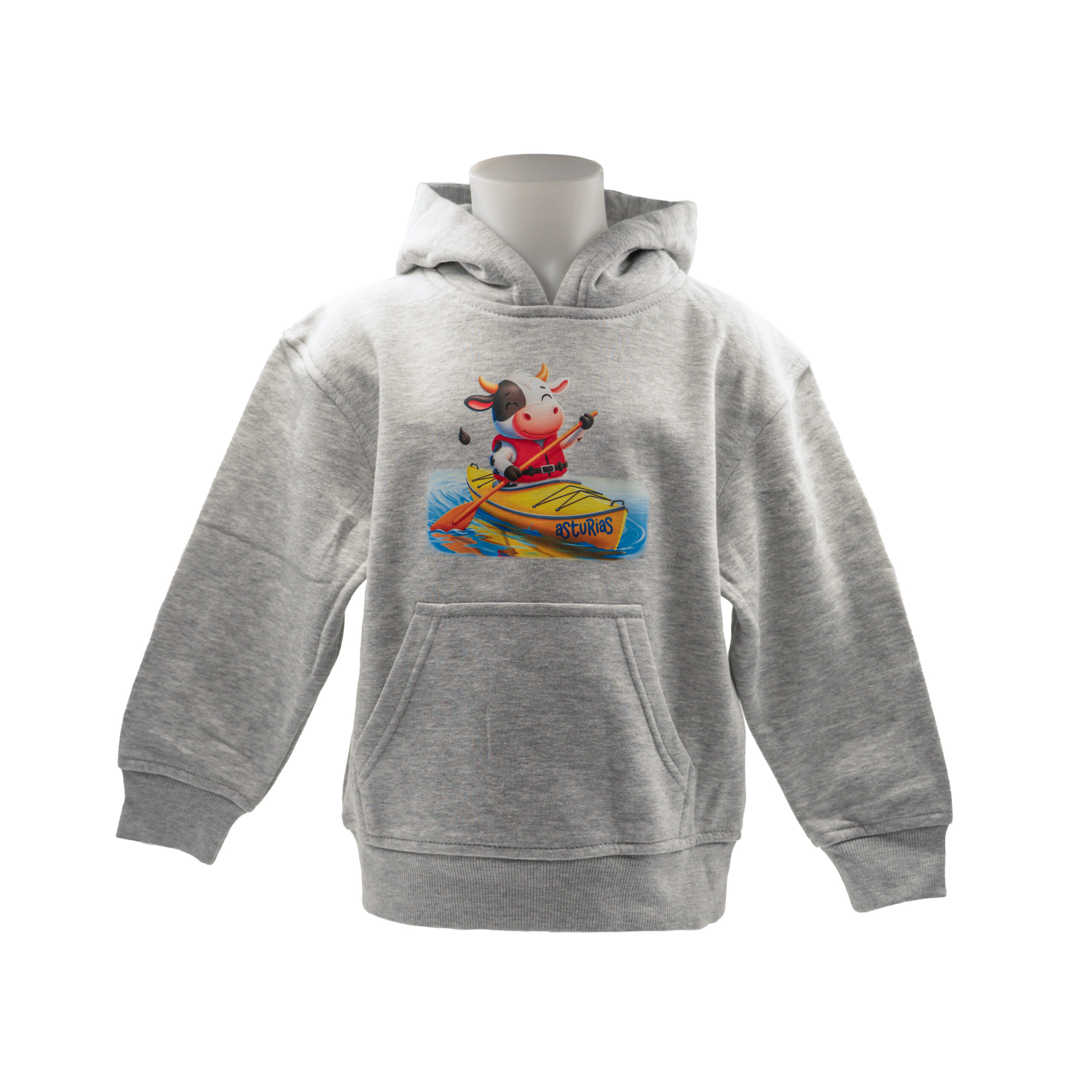 Sudadera gris con capucha animales de Asturias souvenir | Asturias Encantada