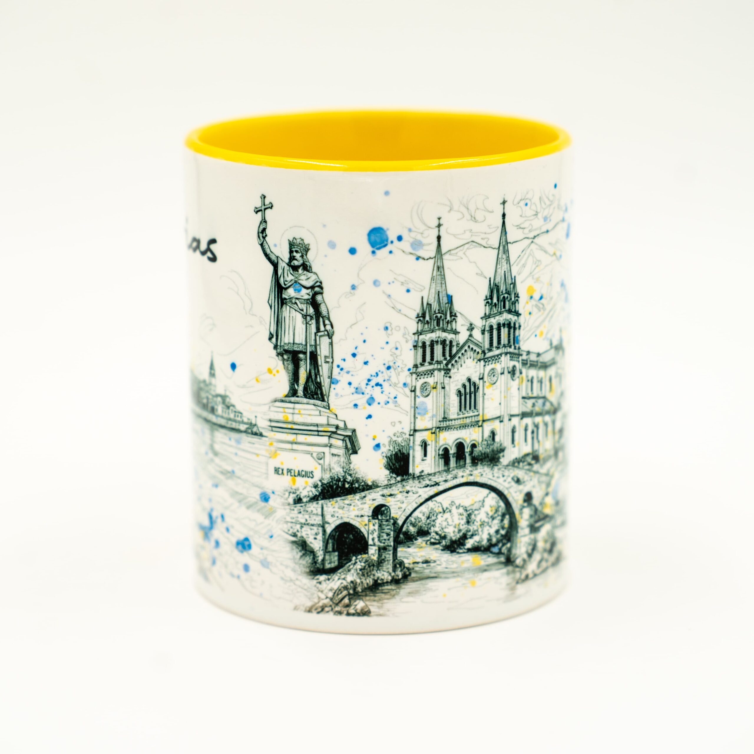 Taza cerámica Plumilla Asturias detalle | Asturias Encantada