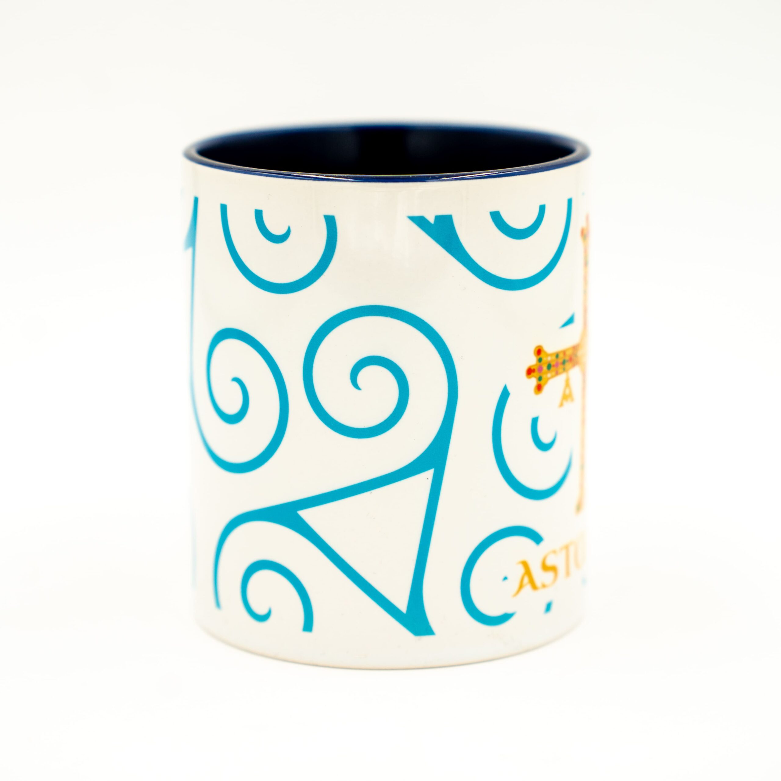 Taza cerámica Cruz de la Victoria Asturias detalle | Asturias Encantada