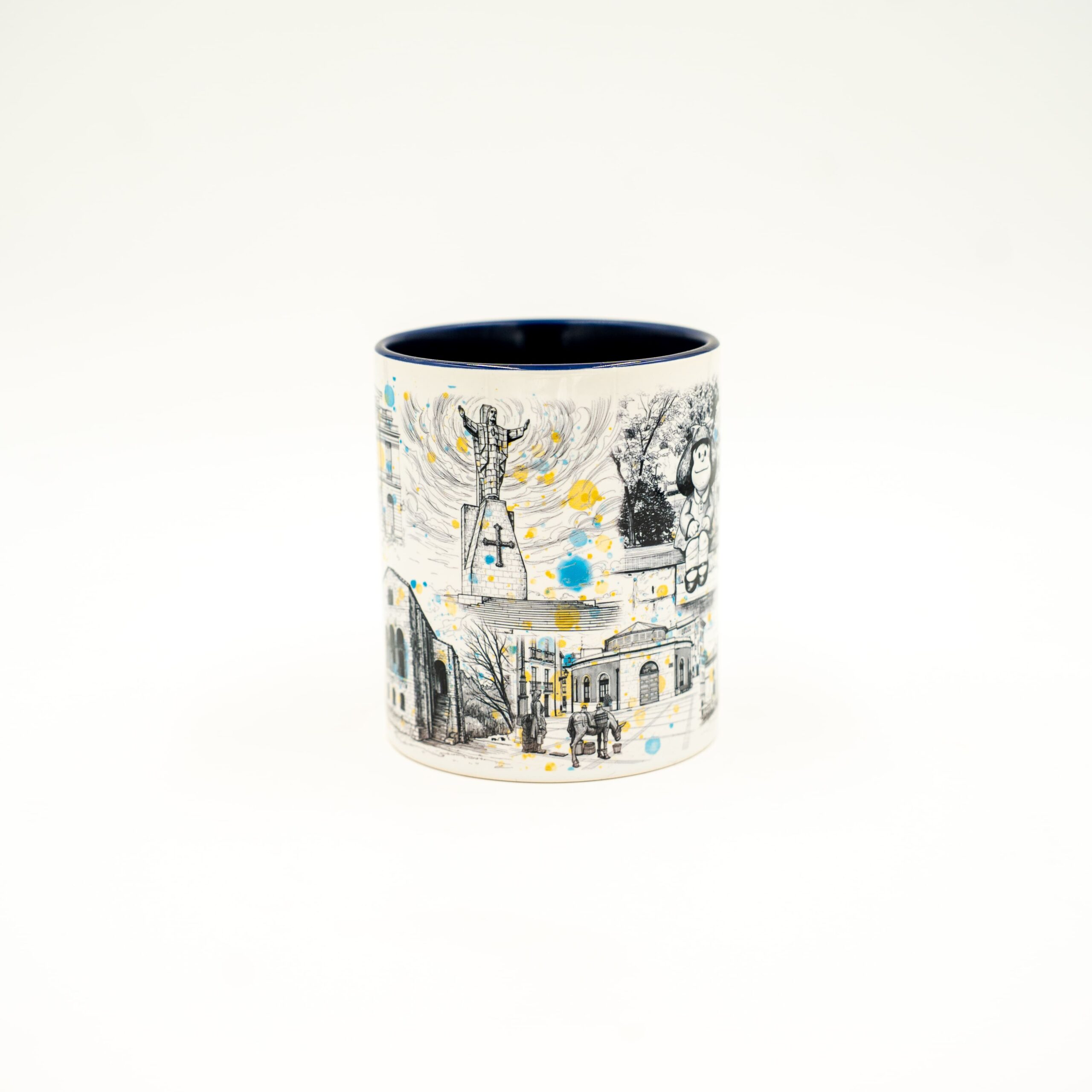 Taza cerámica Plumilla Oviedo detalle | Asturias Encantada
