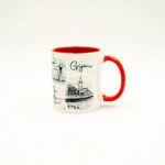 Taza cerámica Plumilla Gijón detalle | Asturias Encantada