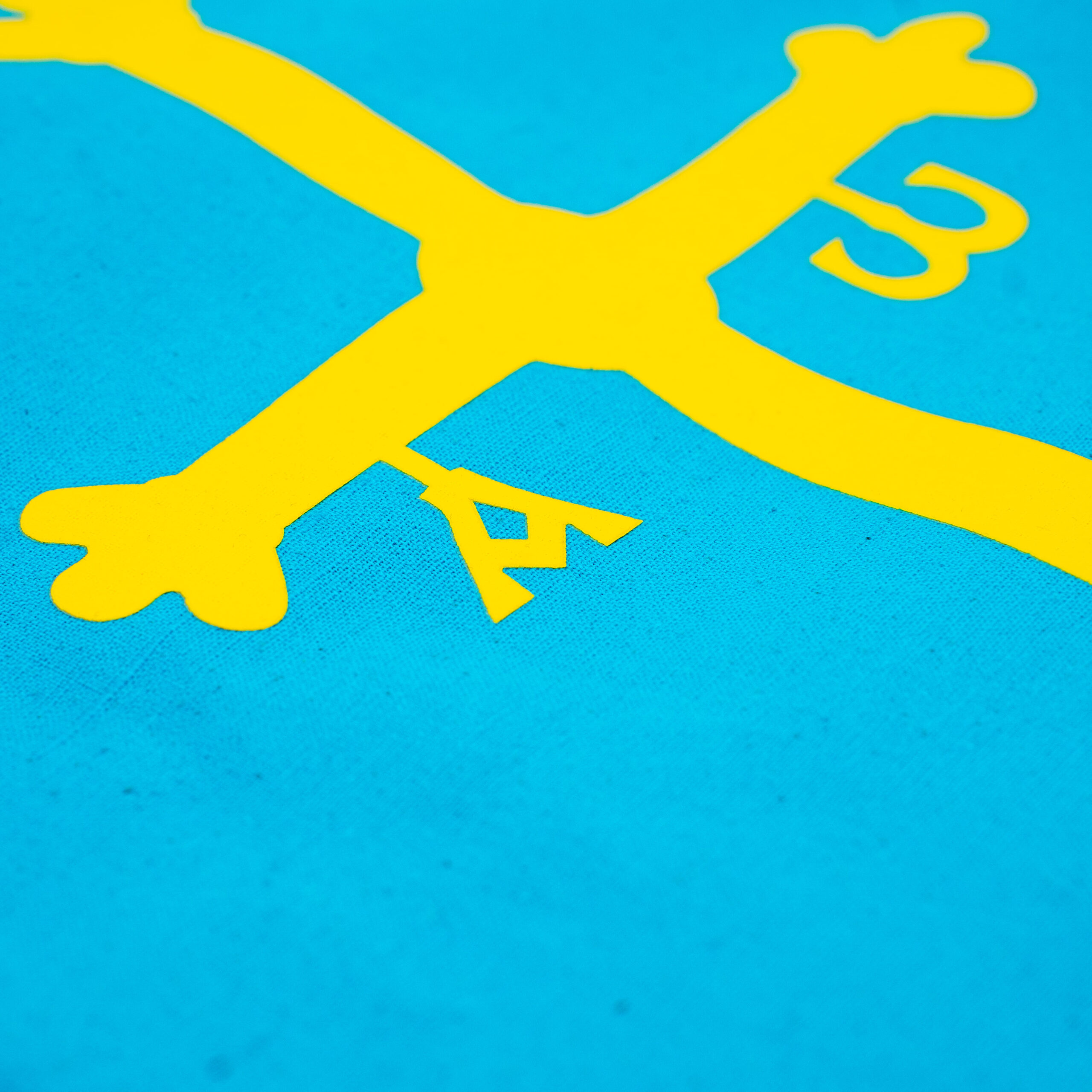 Tote bag azul Cruz de la Victoria Asturias detalle | Asturias Encantada