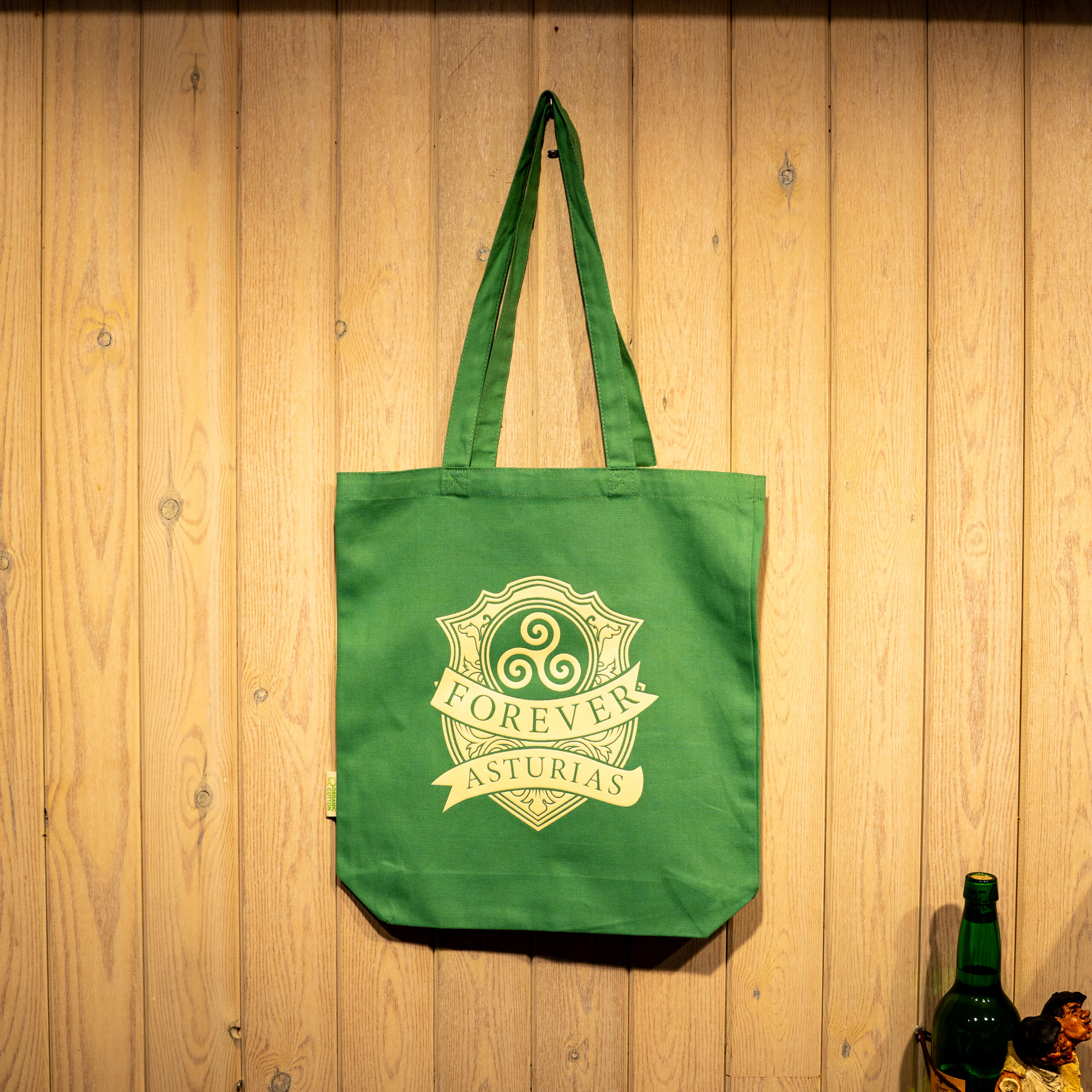 Tote bag verde con diseño Forever Asturias | Asturias Encantada